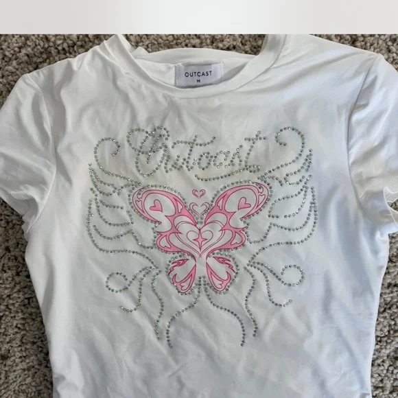 Women's White Graphic Tee and Shorts Set - Picture 3 of 3